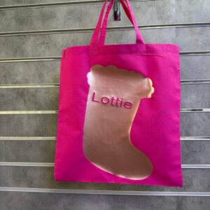 Pink Christmas Shopping Bag