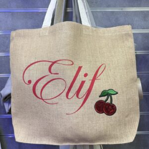 Large Jute Natural Shopper Bag With Name